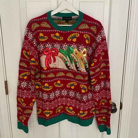 EUC - Blizzard Bay Taco Ugly Christmas Sweater, Large - Picture 3 of 6